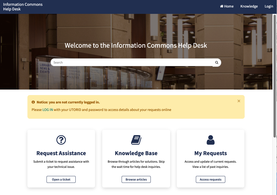 New Help Desk Portal